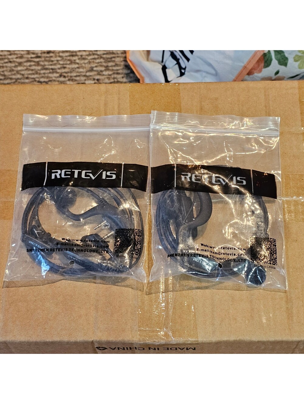 RETEVIS 2 Pin Headset with Mic For Walkie Talkies Set Of Two Corded Theater
